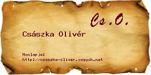 Császka Olivér névjegykártya