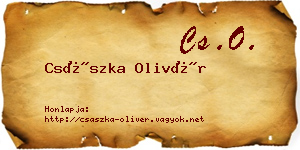 Császka Olivér névjegykártya