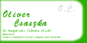 oliver csaszka business card